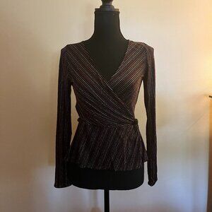 Francesca’s Sparkly Striped Form Fitted Party Top